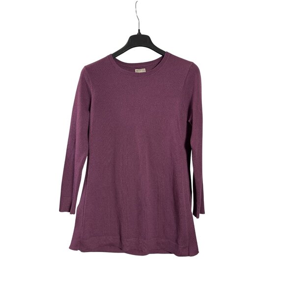 Duluth Trading Womens Burgundy Textured Long Sleeve Tunic Sweater Size XL - Picture 1 of 5